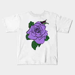 Purple Rose & Bud Kids T-Shirt